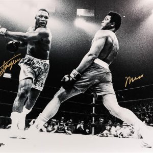 Autographed photo signed by Muhammad Ali and Joe Frazier