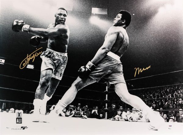 Autographed photo signed by Muhammad Ali and Joe Frazier