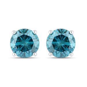 Blue Diamond Gold Earrings
