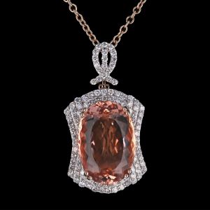 MORGANITE and DIAMOND NECKLACE