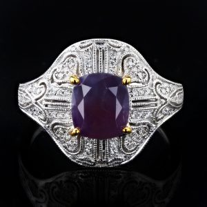 PLATINUM-RUBY-DIAMOND RING