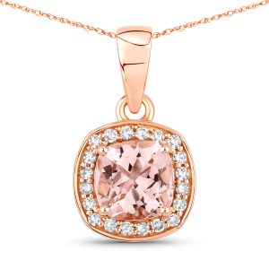 B28-MORGANITE and DIAMOND NECKLACE