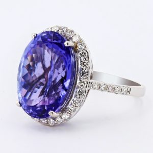 TANZANITE and DIAMOND RING