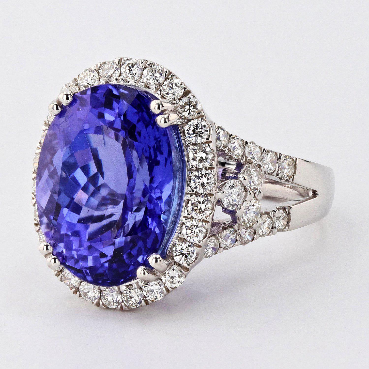 TANZANITE and DIAMOND RING