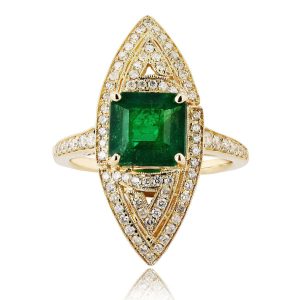 EMERALD and DIAMOND RING