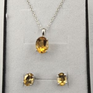 10 Sets - Silver CITRINE Pendant and Earrings